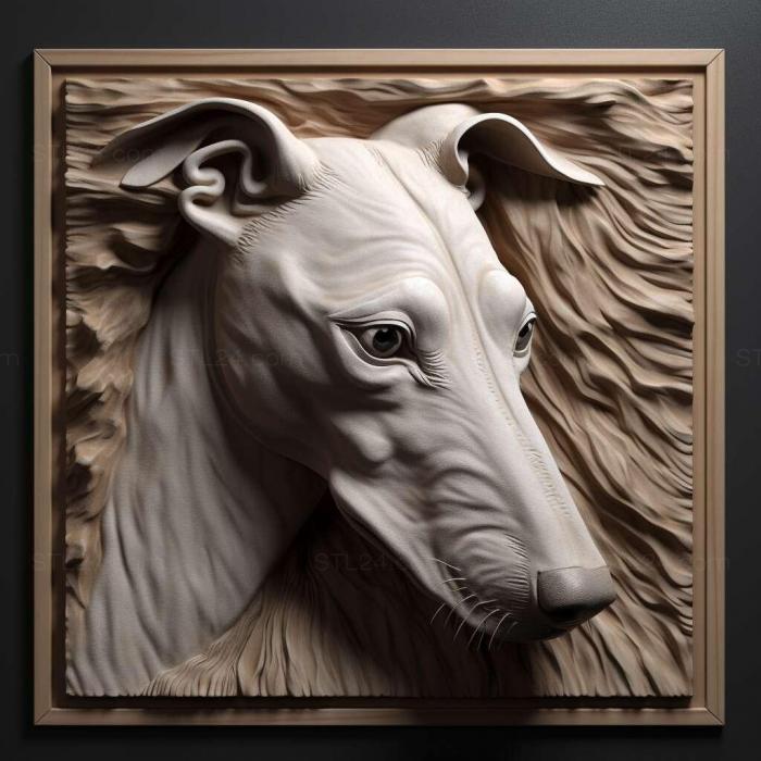 Nature and animals (Whippet dog 2, NATURE_1390) 3D models for cnc